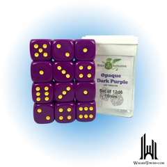 SET OF 12D6 DICE: OPAQUE PURPLE/YELLOW